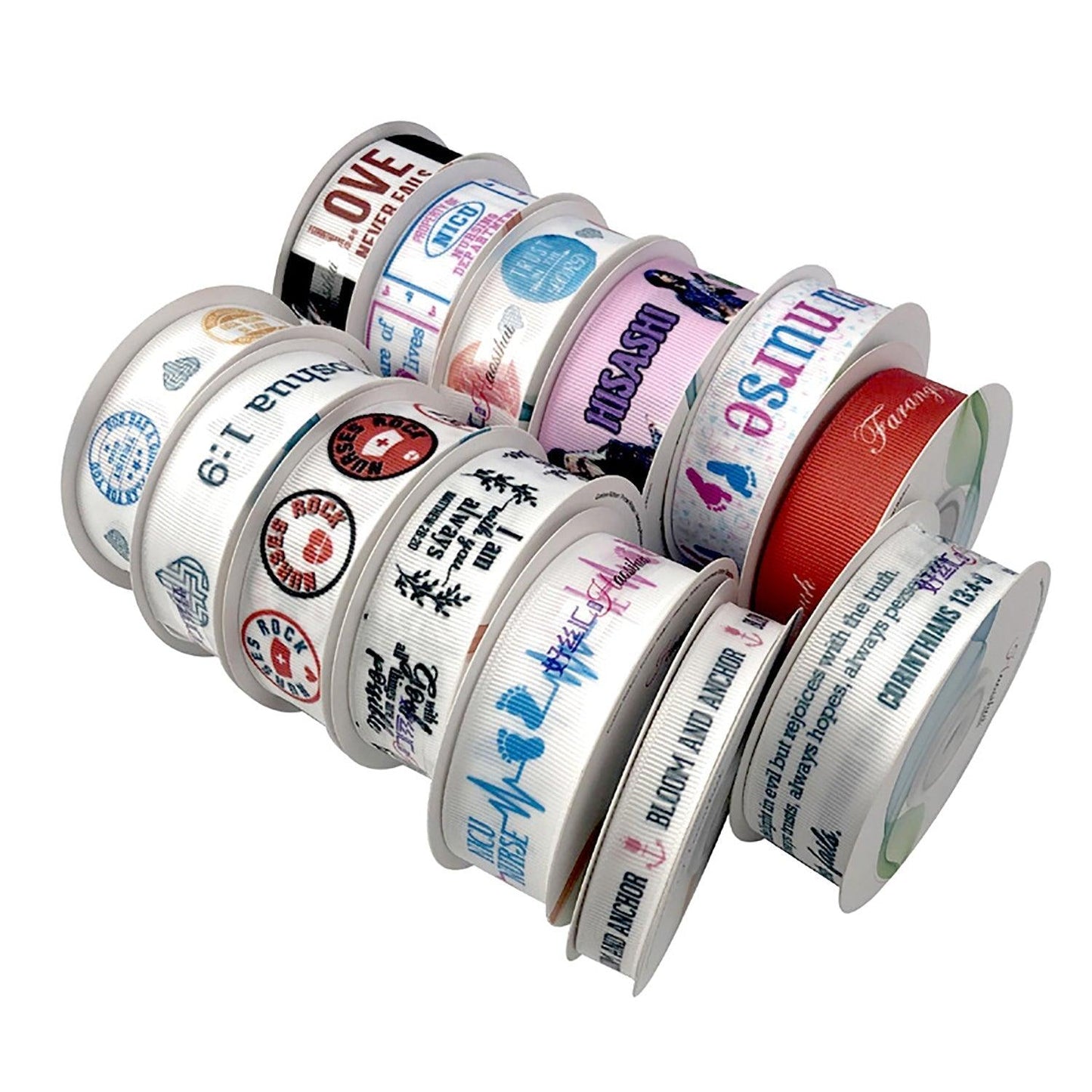 100 Yards Personalized Multicolor Printed Satin/Grosgrain Ribbon | Custom Wedding Decorations, Party Favors, Gift Wrapping - Wholesale Customized Store