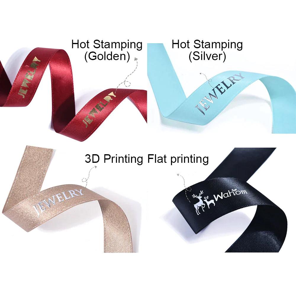 100 Yard Roll of Personalized Polyester Cotton Ribbon with Your Logo | Gift Packaging - Wholesale Customized Store